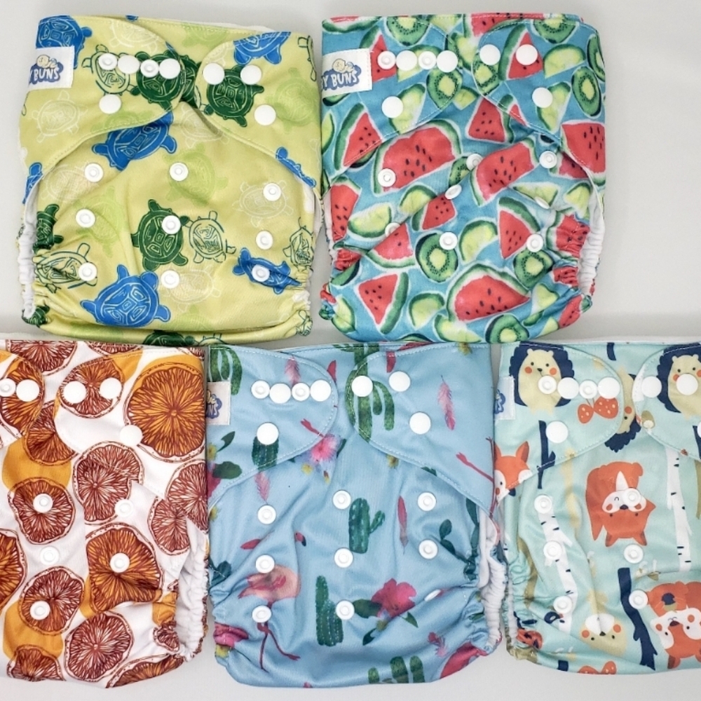 5 Brand new pocket cloth diapers